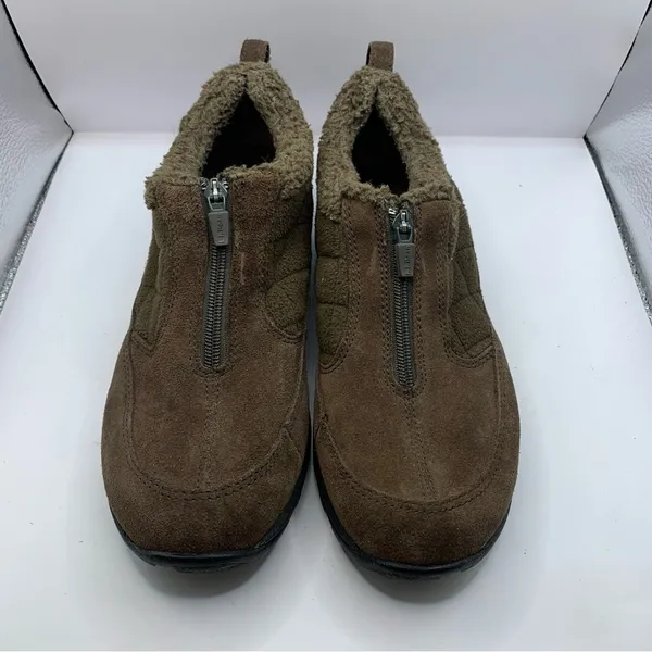 LL Bean Brown Suede Zipper Primasoft Shoes Woman’s Size 9 M - Image 3