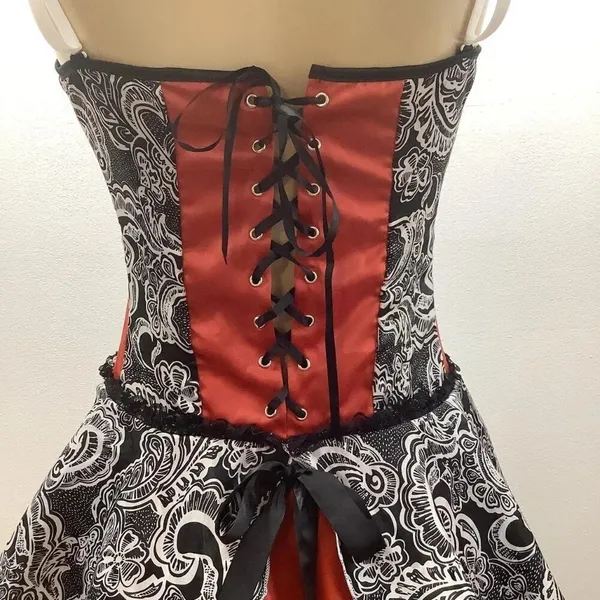 This Seductive Size Medium Red Burlesque Dress With Removable Straps. - Image 5