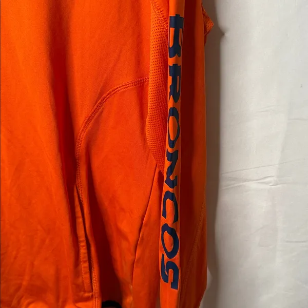NFL team apparel Broncos orange quarter zip pull over shirt sz Lg - Image 2