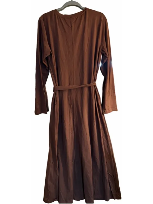 NEW Brown Casual Belted Pockets Maxi Dress XL - Image 2