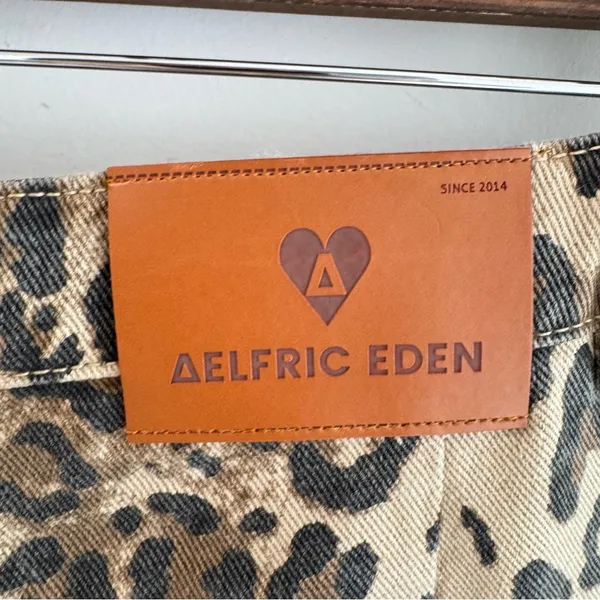 NWT Aelfric‎ Eden Wide Leg Leopard Print Jeans Size 34 - Image 6