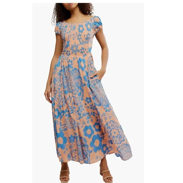 Free People Ultraviolet Maxi Dress, Size Small, Pale‎ Pink/Blue NWT - Image 4