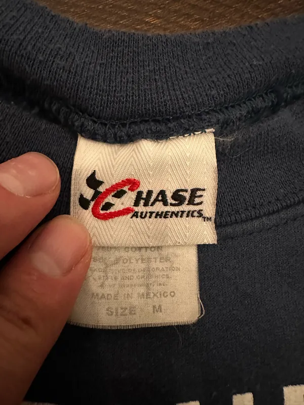 Chase Authentics Vtg Y2K NASCAR Mens Medium Faded Jimmie Johnson Racing Crewneck Sweatshirt Blue - Image 3