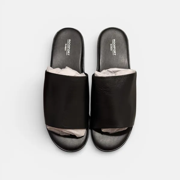 Rockport Women’s Black‎ leather Slide Sandals size 11 - Image 2