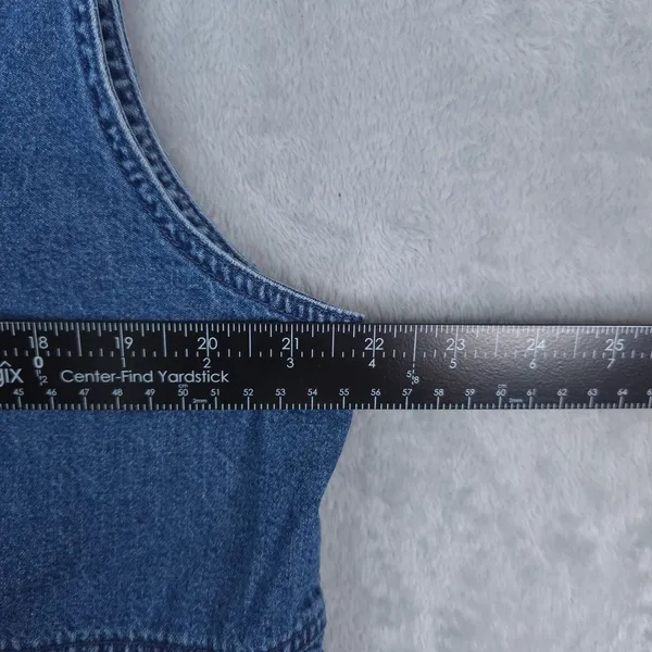 Woolrich Denim Vest Womens‎ L Blue Zip Front Utility Pockets Gorpcore Heritage - Image 7