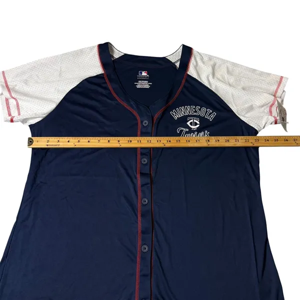 MLB Minnesota Twins Womens Baseball Jersey Shirt Navy Blue White XXL NWT READ - Image 6