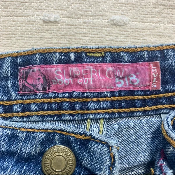 Levis Super Low Boot Cut 518 Jeans Shorts Size‎ 7M - Image 8