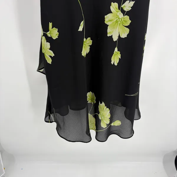 Studio I Y2K Whimsigoth Floral Maxi Dress Sz 10 Chiffon Layered Grunge Romantic - Image 8