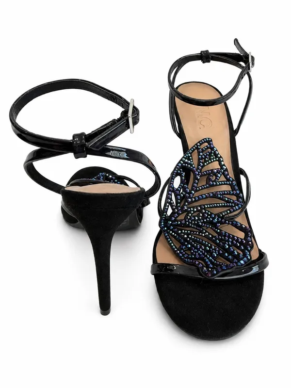 INC Black Butterfly Beaded Heels NWT Whimsigoth Fairycore Size 6.5 - Image 2