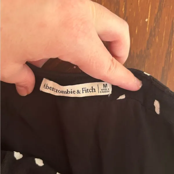 Abercrombie & Fitch Black White Spot Print Skirt Size Medium - Image 3