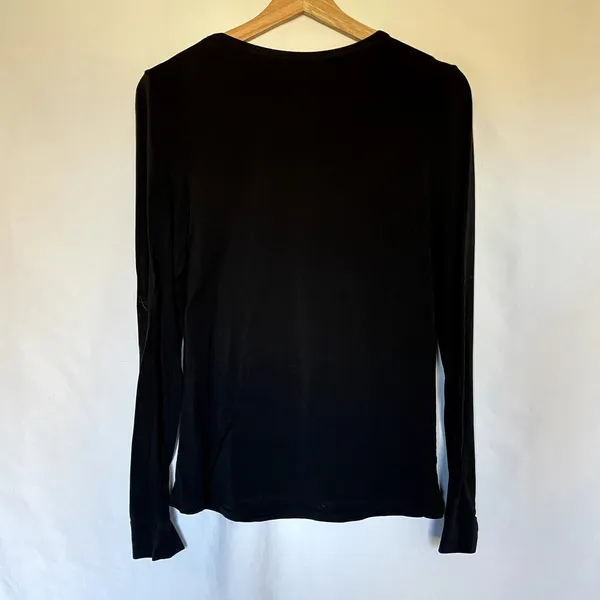 CuddlDuds‎ black long sleeved shirt thumbholes women's size medium modal spandex - Image 6