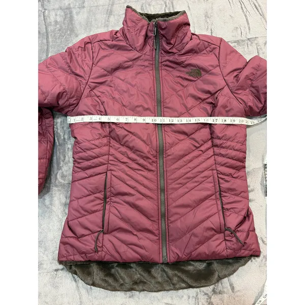 The North Face Mossbud Swirl Reversible Jacket Womens Pink Brown Medium - Image 10