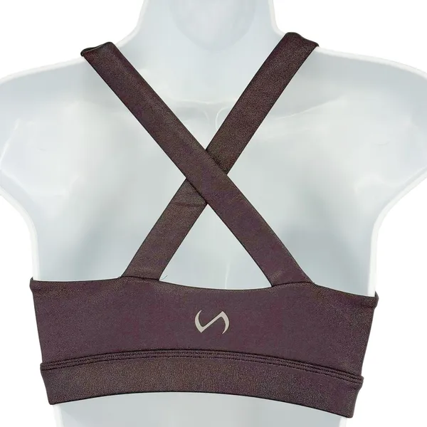 TLF Take Life Further Womens Purple Shimmer Crossback Sports‎ Bra S Yoga Gym - Image 9