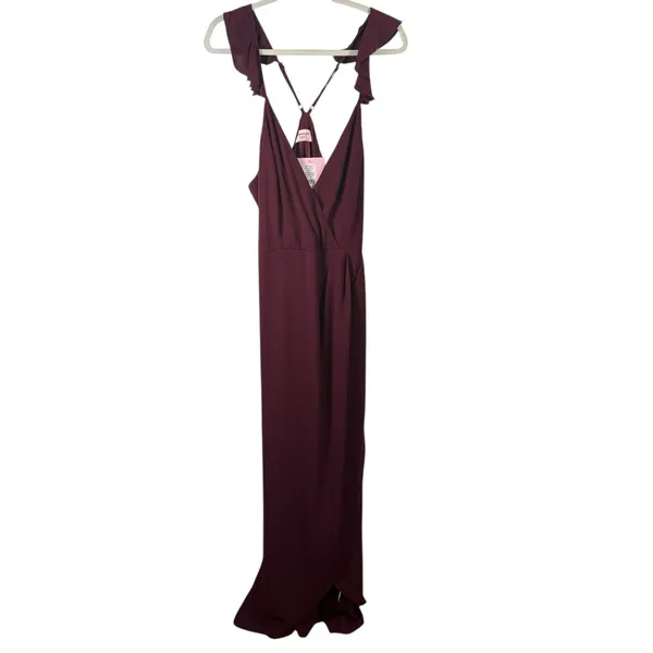 Showpo Trust Nobody Maxi‎ Dress Wine Red Wedding Guest NEW Womens UK 18 US 14 - Image 2