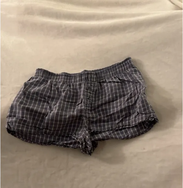 blue and white plaid shorts - Image 2