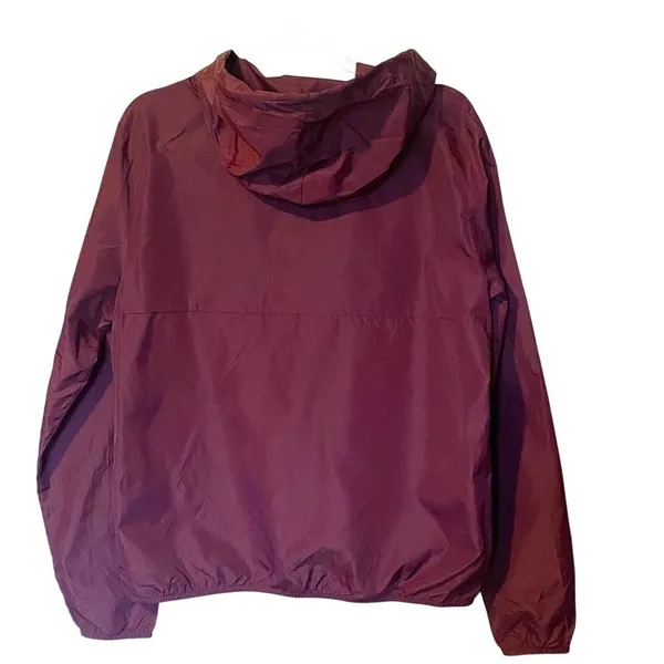 Victoria's Secret PINK Maroon/Burgundy Hooded Pullover Windbreaker Raincoat - Image 4