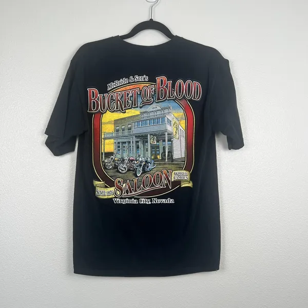 Fruit of the Loom Bucket of Blood Saloon Virginia City Nevada Graphic Tee Medium - Image 4