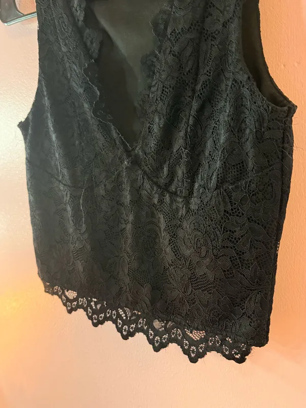 Floral lace top Black - Image 4