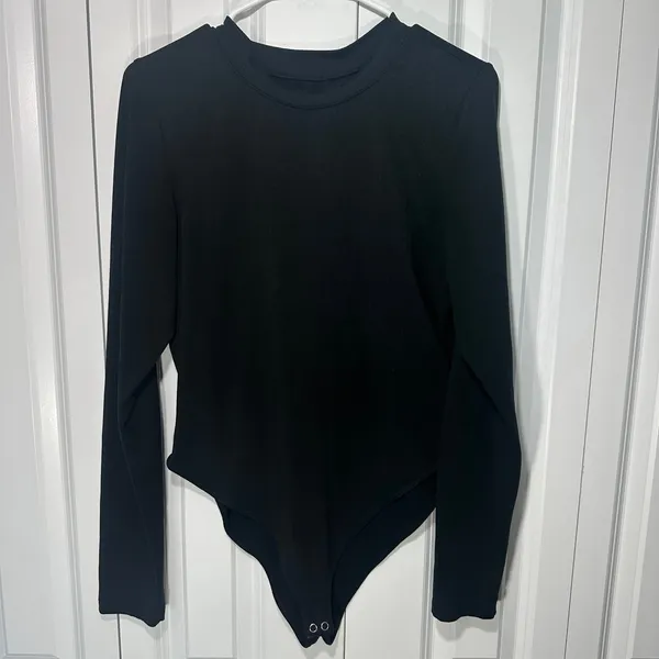 Good‎ American Good Form Bodysuit Womens 5 or 2XL Black Long Sleeve Crew Neck - Image 2