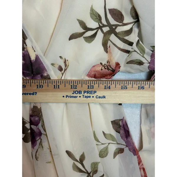 Baltic Born Lydia Ivory Floral Chiffon Maxi Dress V-Neck bump frendly NWT - Image 11