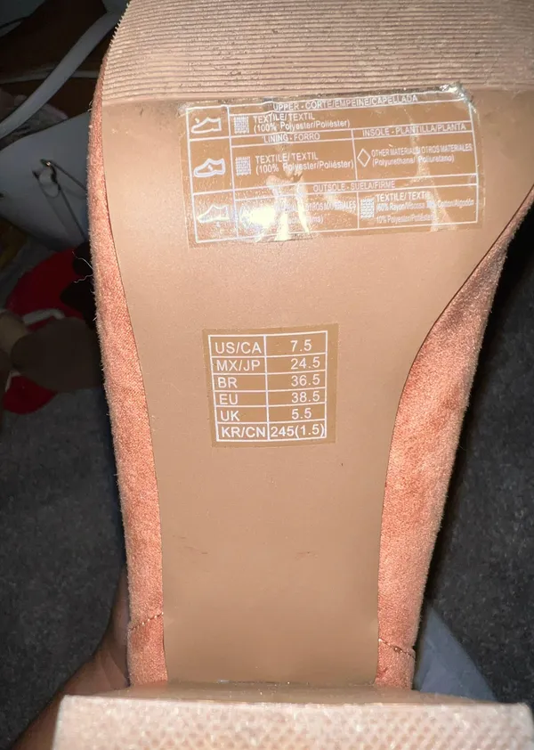 Faux Suede Heeled Booties Orange Size 7.5 - Image 3