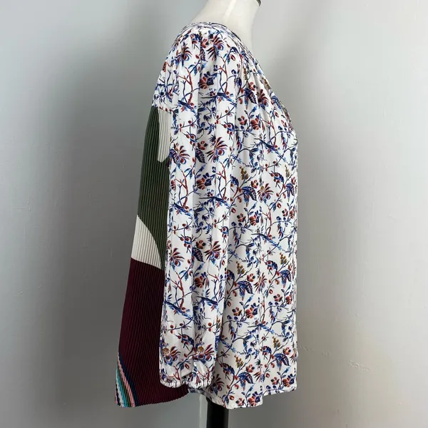 Anthropologie One September Boho Floral Abstract Mixed Media Caia Blouse Medium - Image 7