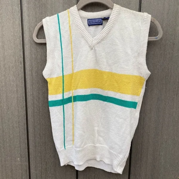 Vintage Credentials Sweater‎ Vest Yellow Size L - Image 6