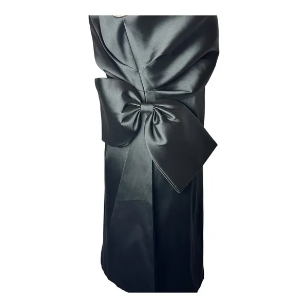 Sachin & Babi Dress Women 10 Black Satin One Shoulder Bow‎ Mini Cocktail Party - Image 6