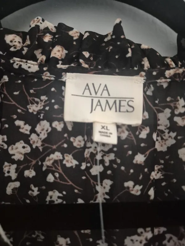 Ava James Floral Mixed-Print Boho summer long sleeve bohemian Blouse size XL NWT - Image 5