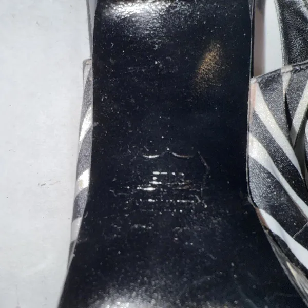 Unlisted Y2K Baddie Sandals‎ Heels Slip On Slingback Peep Toe Zebra Print Sz 9 - Image 12