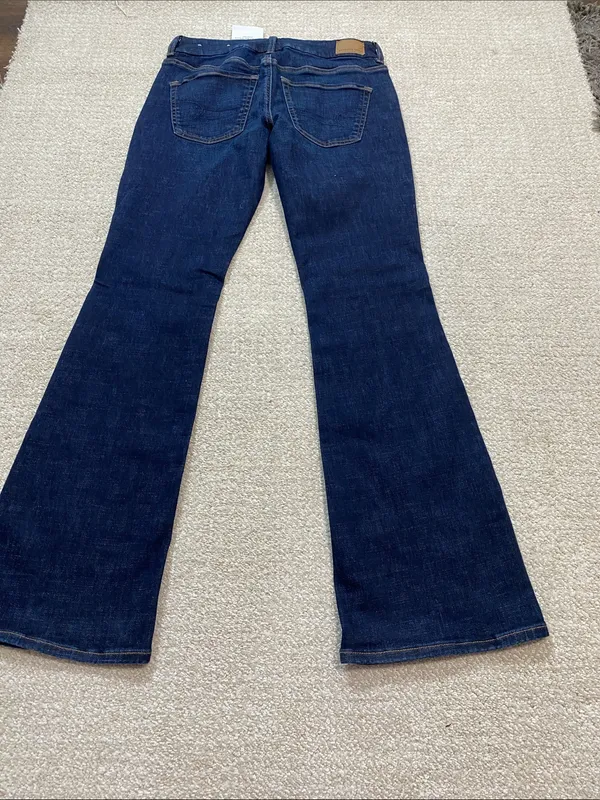 American Eagle Outfitters Dark Blue High-Rise Flare Jeans Size 4 - Image 14