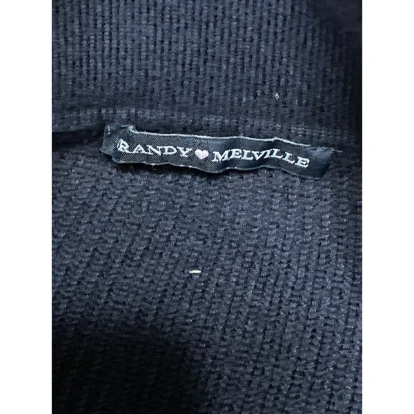 Brandy Melville Women's Black Ribbed Knit Long Sleeve Polo Sweater Top Size S - Image 5
