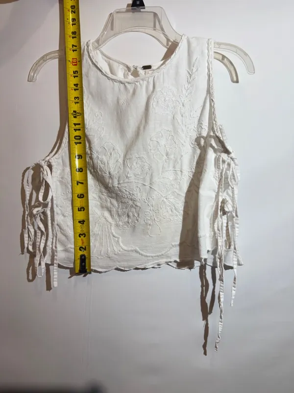 Free People Faded Gardens Tank Floral Embroidered Cotton Top Size S - Image 8