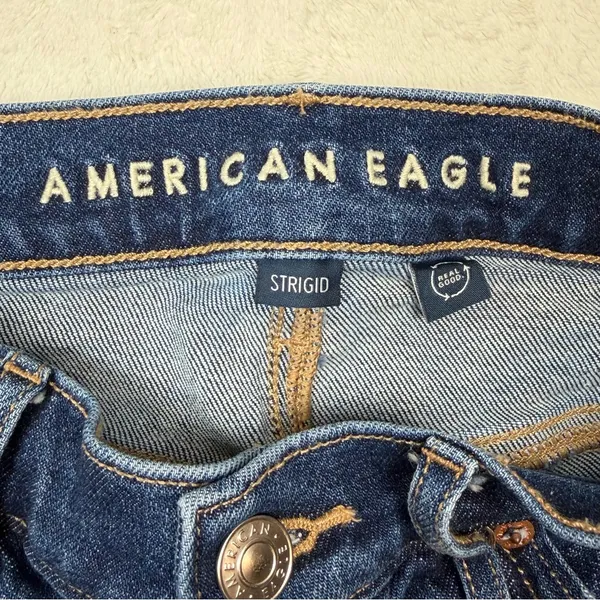 American Eagle‎ Strigid High Rise Cutoff Denim Jean Shorts Frayed Hem Womens 00 - Image 4