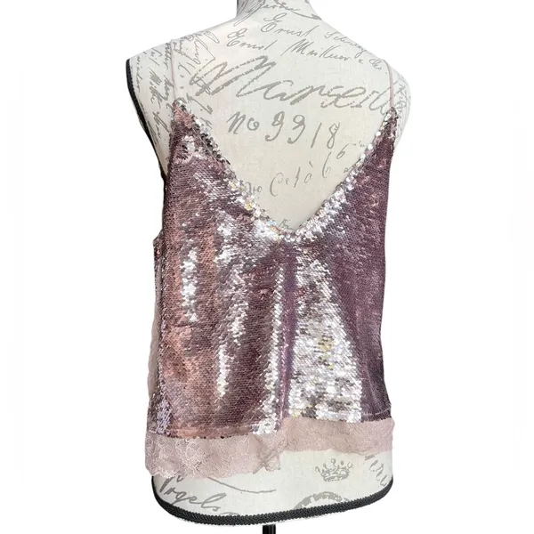 Free People Intimately Free Swinging Surpice pink sequin cami lace trim - XS - Image 5