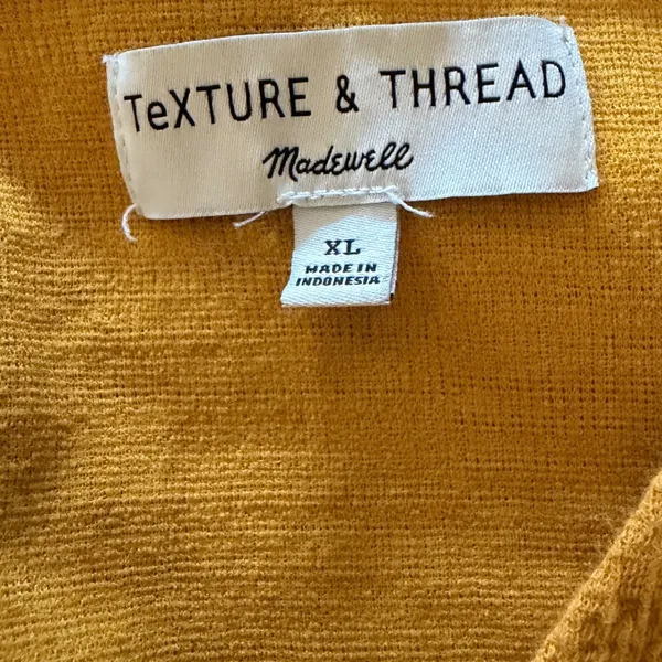 Madewell Texture & Thread Side-Tie Wrap Top Mustard Yellow‎ XL Sleeveless V-Neck - Image 4