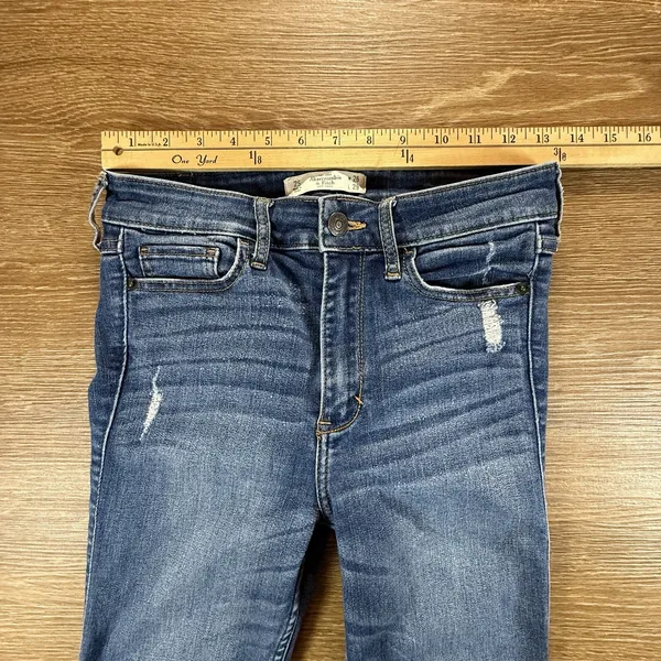 Abercrombie & Fitch Women's 2S Super Skinny Jeans Distressed Blue W26 L29 - Image 6