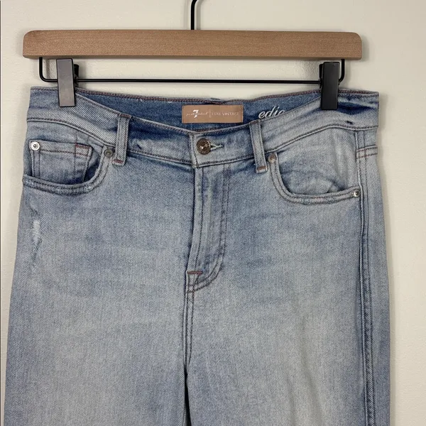 7 For All Mankind Edie Jeans Luxe Vintage Women’s Size 29 Stretch Light Wash - Image 3