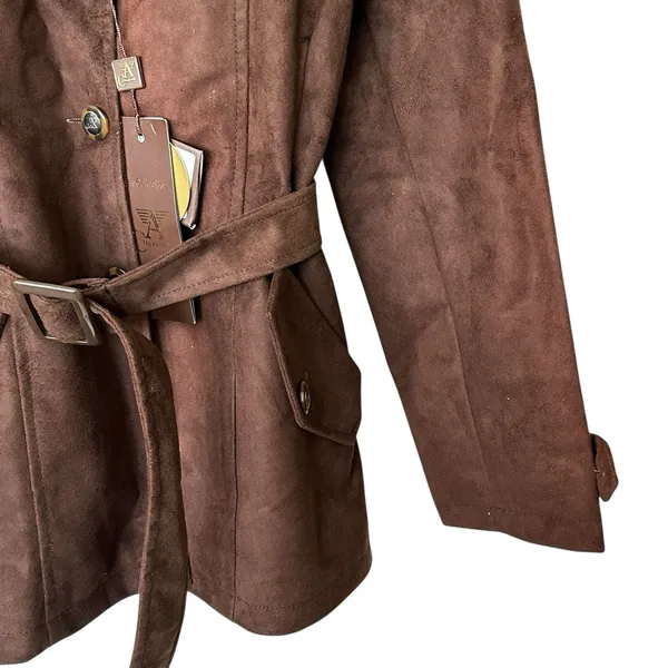 Armani Collezioni NWT Suede Jacket Sz M Suede chocolate brown leather - Image 7