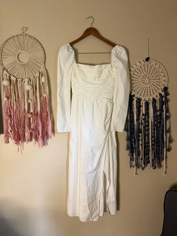 Reformation Isaac Midi Dress White Size 4 - Image 4