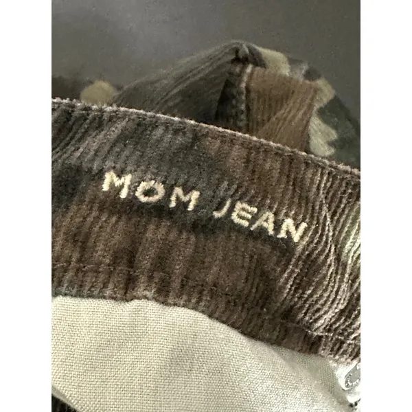 American Eagle Camo Mom Jeans Womens 4 Regular Green Corduroy Super Stretch HE17 - Image 6