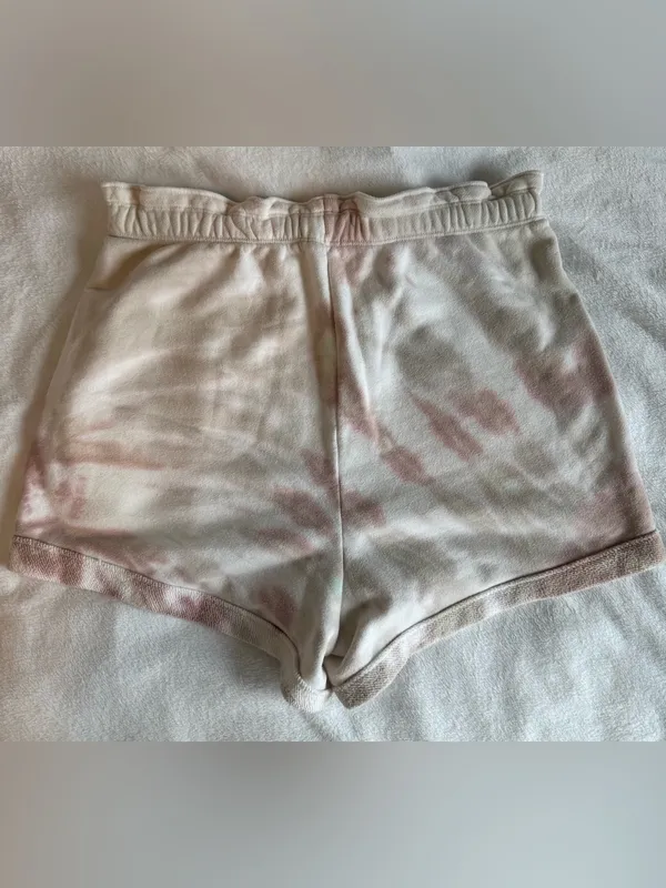 Abercrombie & Fitch Cloud Paperbag Shorts Blush Pink Tie Dye Size XL - Image 9