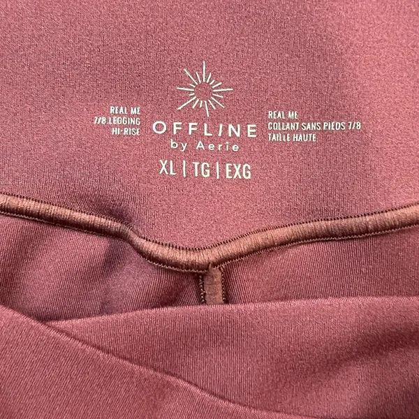 Offline By Aerie‎ Real Me 7/8 Hi-Rise Crossover Leggings Womens XL Mauve Yoga - Image 9