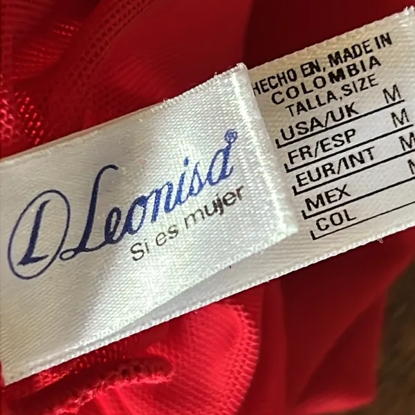 LEONISA Sexy Red Stretch Chemise Nightie Lingerie Size Medium‎ - Image 7