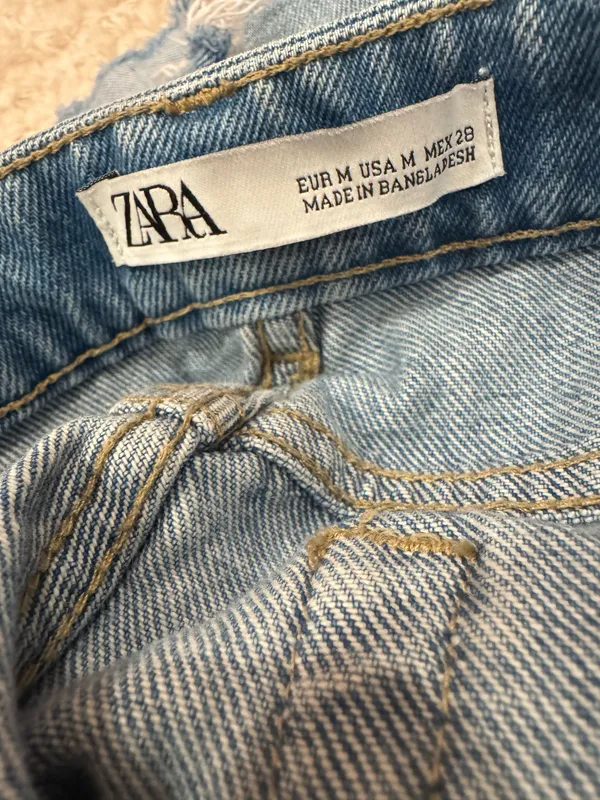ZARA Denim Destressed Skort - Image 3