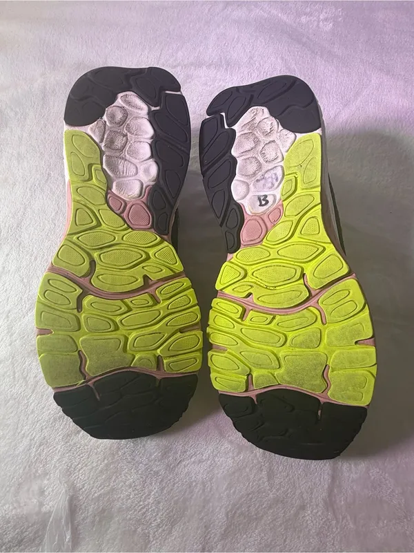 New Balance Women's Sneaker in Black with Pink & Neon Green Accents - Image 9