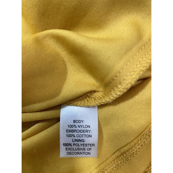 Socialite mustard embroidered lace plunge maxi dress Size Xs 100% Nylon & Cotton - Image 13