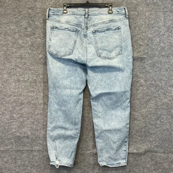 OLD NAVY Jeans Women's Size 18 Blue Denim Distressed OG High‎ Rise Straight Leg - Image 7