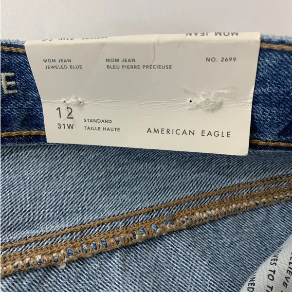 American Eagle Outfitters Womens Frayed Hem Mom Jeans Size 12/ 31W NEW - Image 7