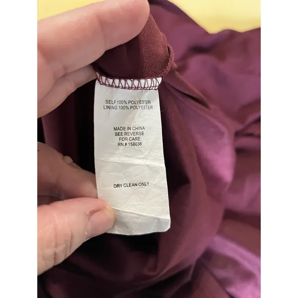 Birdy Grey Women's Gwennie Cabernet Maroon Chiffon Bridesmaid Dress Size Large - Image 8